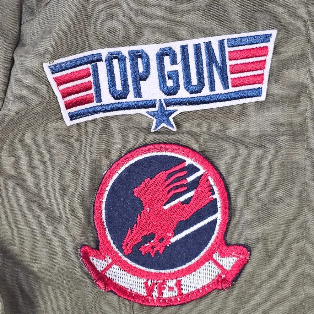 Leg Avenue Top Gun Goose Flight Dress Costume Olive Green Patches Womens Medium - Picture 4 of 12